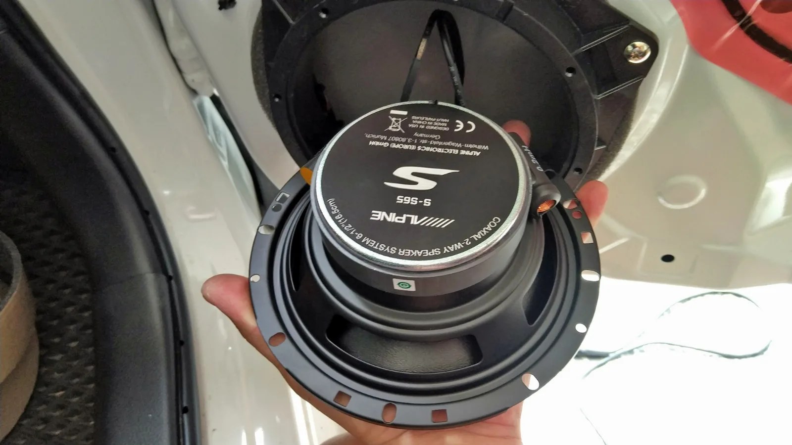 前後門安裝 ALPINE S-S65 同軸喇叭