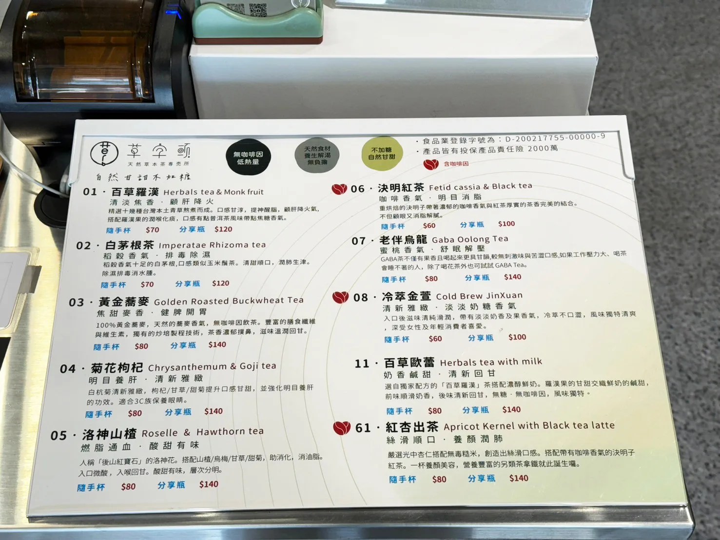 買了四種口味