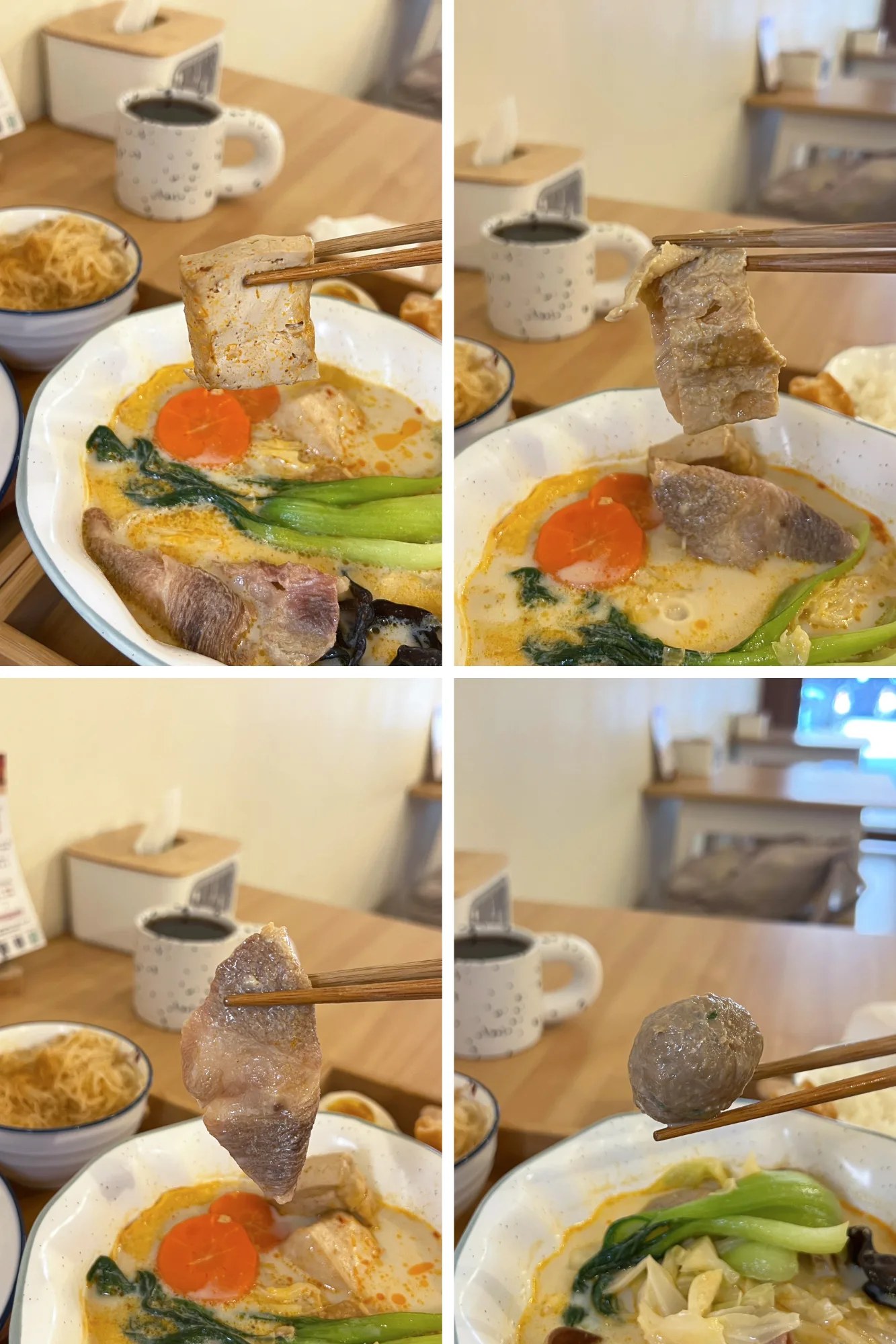 用料豐富:牛肉、豆腐、豆皮、貢丸