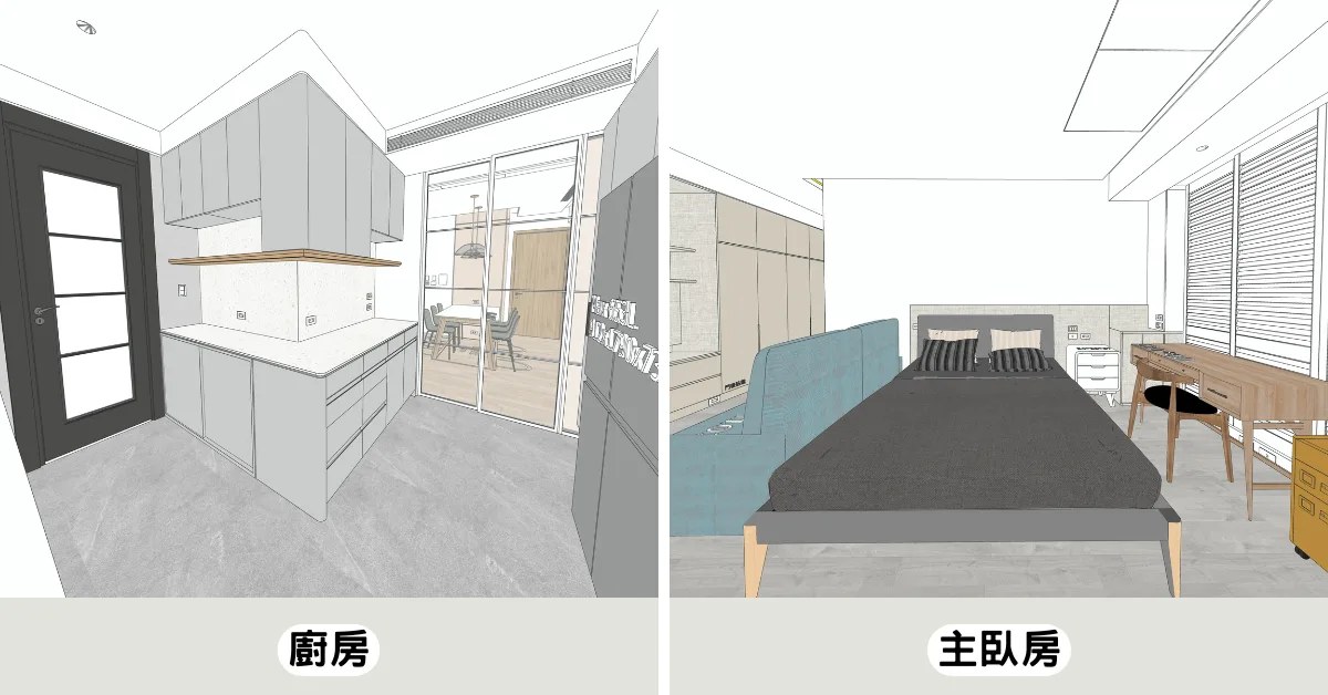 定案格局平面圖與 3D 模擬