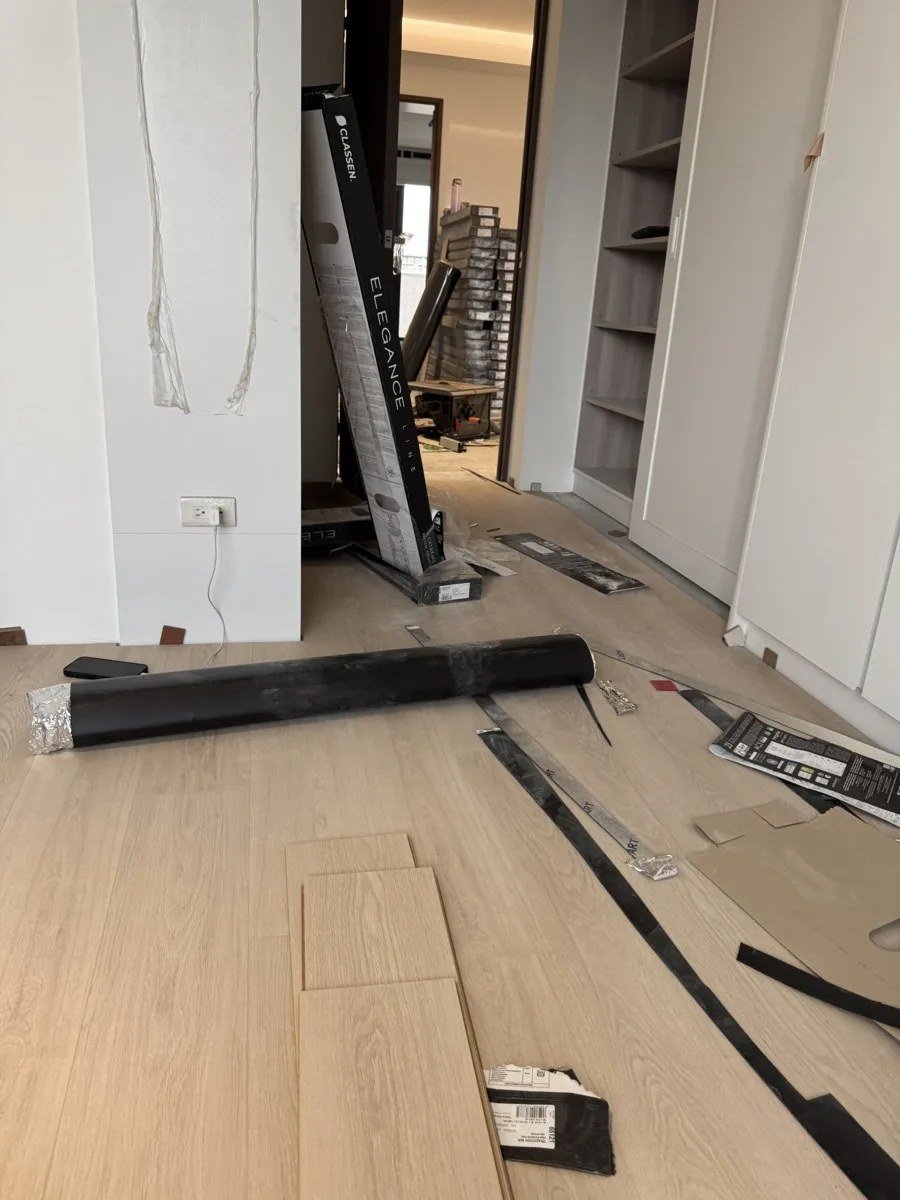 超耐磨木地板卡扣鋪設中