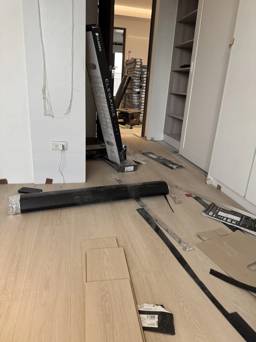 超耐磨木地板卡扣鋪設中