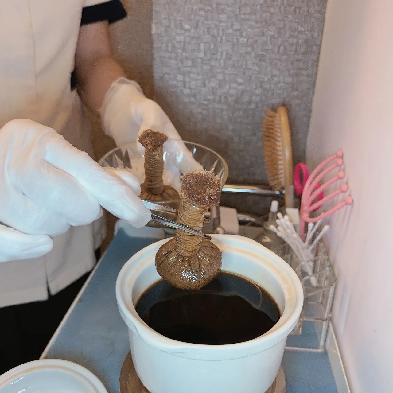 藏式養生包放入保溫鍋加熱
