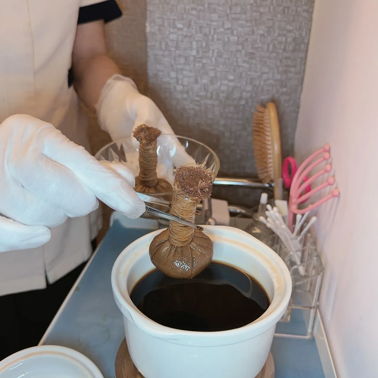 藏式養生包放入保溫鍋加熱